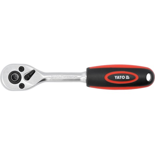 Трещотка YATO : квадрат 1/4", L= 160 мм, 90зубцов YT-03241