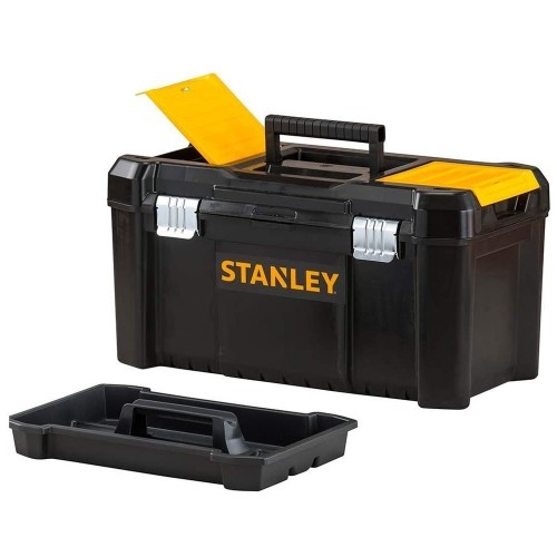 Ящик для інструментів STANLEY : 19" (480х250х250 мм ), пластиковий, комірки в кришці, металеві защіпки, STST1-75521