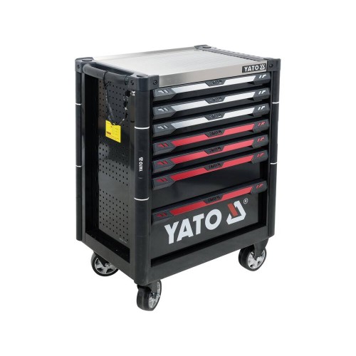 Тележка для инструментов YATO с 7 шуфлядами, 977x 725x 480 мм, 2 ключа, 4 колеса с тормозами YT-09032