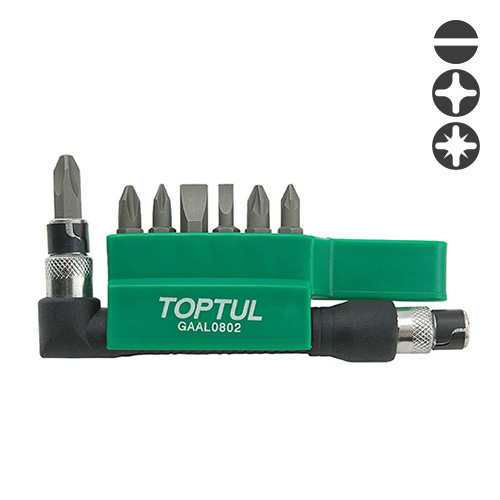Набір біт PH.PZ.SL 1/4" + Гобр.перех. 8од. TOPTUL GAAL0802