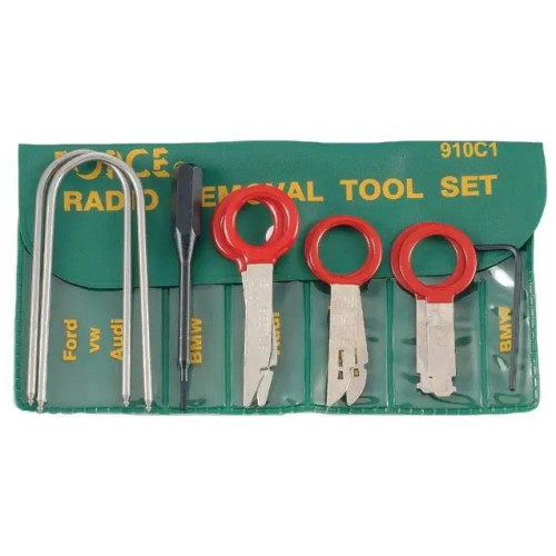 Набір для демонтажу авторадіоапаратури для Volkswagen, Audi, Mercedes-Benz, Skoda, BMW, Ford,10пр. FORCE 910C1 F