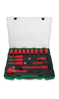 Набор инструмента электроизолированного VDE 1/2",16ед, (6-гран). TOPTUL GZC1609