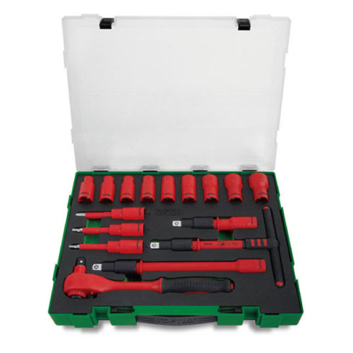 Набор инструмента электроизолированного VDE 1/2",16ед, (6-гран). TOPTUL GZC1609
