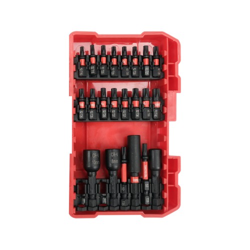 Набор бит ударных YATO PH, PZ, Torx, SL торц 6,8,10 с держателем 1/4", 54элем. YT-04617