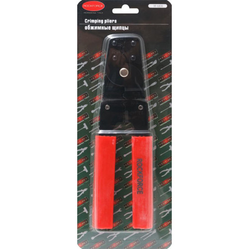 Щипцы для обжима неизолированных клемм 0,5–4мм² (10–28 AWG) с резаком. ROCKFORCE RF-6806