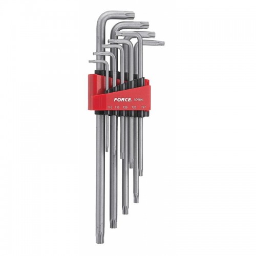 Набор угловых ключей TORX (ТОРКС) Т10-Т50 9ед. экстрадлинных FORCE 5098XL F