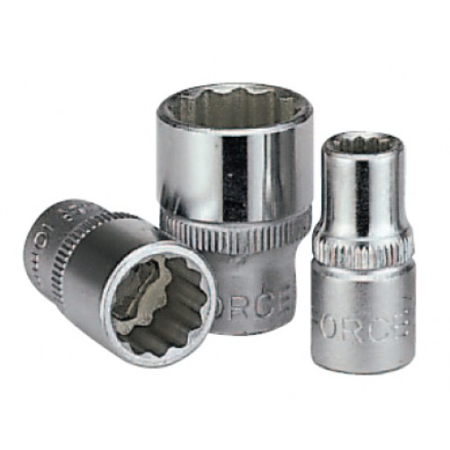Головка торцевая 12-гранная,квадрат 1/4",рабочий размер 1/4", длина 25мм. FORCE 5291.4 F