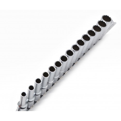 Набор головок длинных 12-гр. 1/2" 15ед. 8~19,21,22,24мм (на планке) TOPTUL GAAQ1606U-12