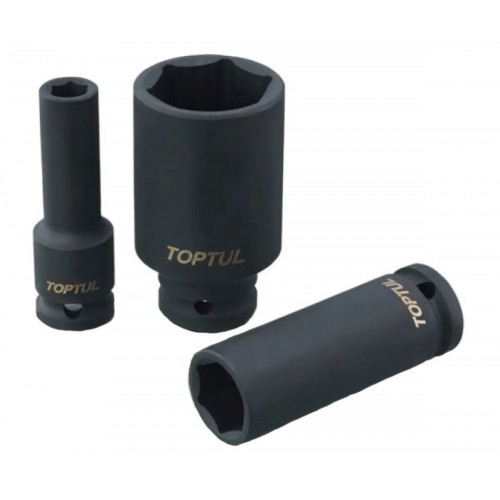 Головки торцевые ударные длинные 1/2",6-гранные. TOPTUL KABE1608 Series