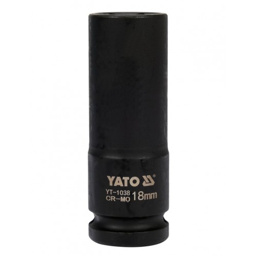 Головка торцевая ударная глубокая 1/2",6-гранная,18мм, длина 78мм. YATO YT-1038