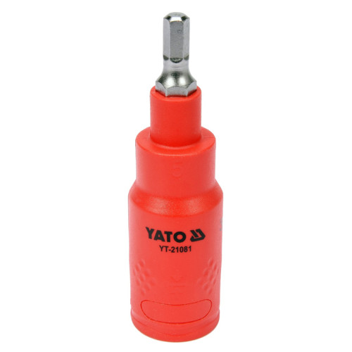 Насадка торцева діелектрична HEX 5мм,3/8",75мм,VDE 1000В. YATO YT-21081