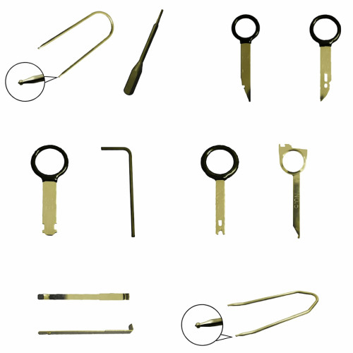 Комплект для зняття автомагнітол для Volkswagen, Audi, Mercedes-Benz, Skoda, BMW, Ford,20шт. 4081 JTC