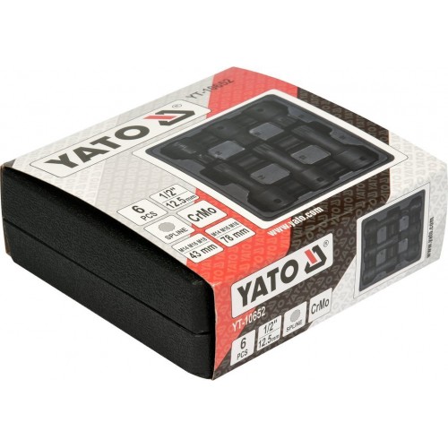 Набор головок 1/2 для VAG с наружным профилем SPLINE M14 - M18, YATO YT-10652