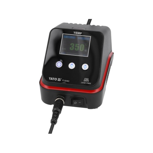 Паяльная станция сетевая 110-230 V YATO; Р= 192 Вт, t°= 90-500°С, жало тип C245, LCD YT-82463