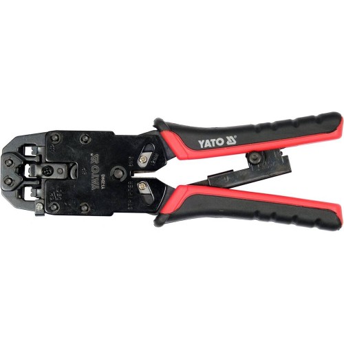 Клещи для обжима и зачистки кабелей YATO : RJ45, RJ10, RJ11, L=205 мм YT-22443