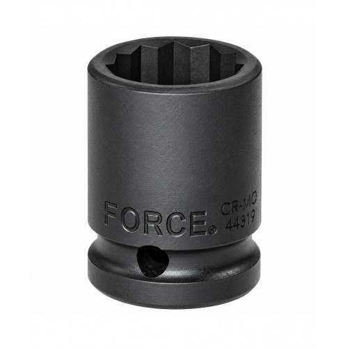 Головка ударна 1/2",12-гранна,12мм, довжина 38мм. FORCE 44812 F