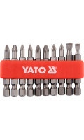 Набор бит PH,PZ,SL, 1/4" в кассете, длина: 50мм, 10шт. YATO