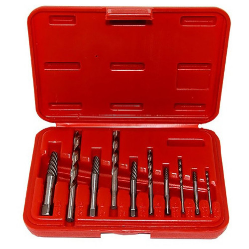 Набор экстракторов и сверл для извлечения сломанных шпилек и болтов,10 предметов. FORCE 910U1 F