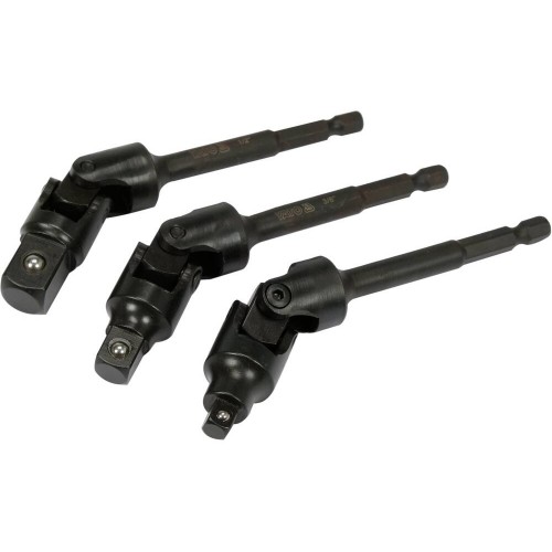 Держатели головок под шуруповерт с карданом YATO: -1/4",3/8",1/2", L=125мм, Cr-V, 3шт YT-04641