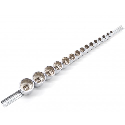 Набор головок 12-гр. 1/2" 15ед. от 8 до 32мм (на планке) TOPTUL GAAQ1603U-12