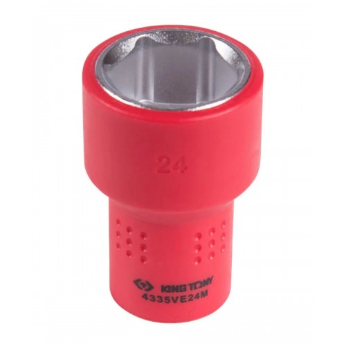 Головка торцевая диэлектрическая VDE 1/2",6-гранная, 24мм, длина 55мм. KING TONY 4335VE24M