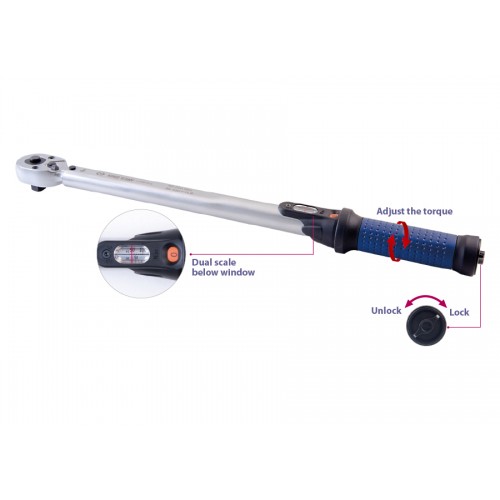 Ключ динамометрический 1/2" 60-300 Нм King Tony 34466-3FG