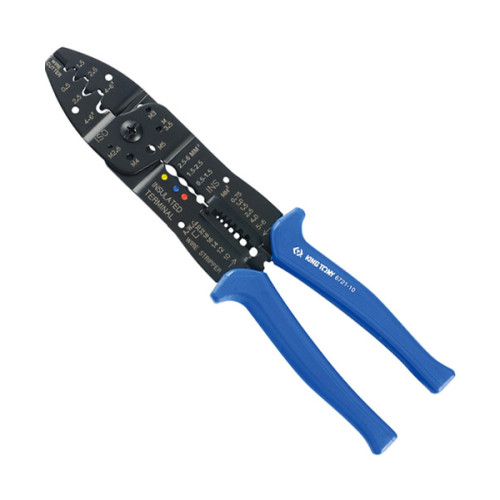 Клещи 248мм для зачистки,обрезки и обжима клемм (до 6мм²). KING TONY 6721-10