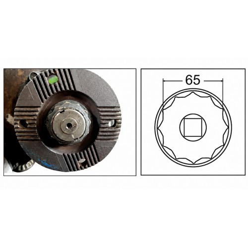 Ударная головка 3/4",12-гранная,65мм для дифференциала MAN. 7763 JTC