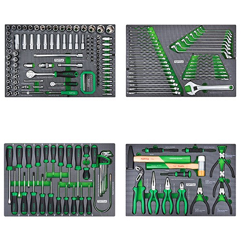Teлeжкa c инcтpумeнтoм (BUMPER SERIES) 7 ceкций 21З eд. чёpнaя TOPTUL GE-21З51