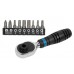 Набор вставок (бит) с трещоткой 1/4", TORX, HEX, PH, 10 пр KING TONY 1001MR