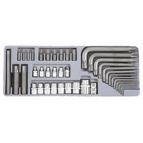 Набор бит, ключей и головок Е-профиль (Torx) 1/4, 3/8 и 1/2" 41 пр. 4411 FORCE