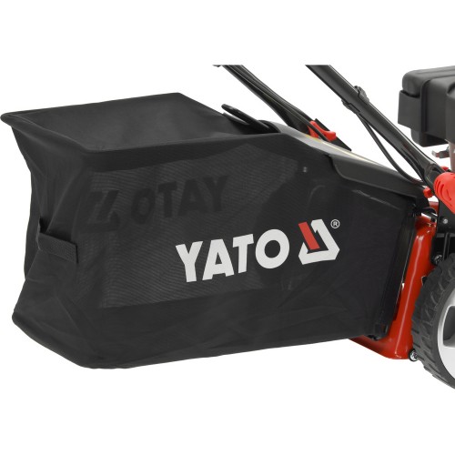 Газонокосарка бензинова YATO з приводом : 1,9кВт, ширина різання: Ø= 41см, травозбірник- 40л