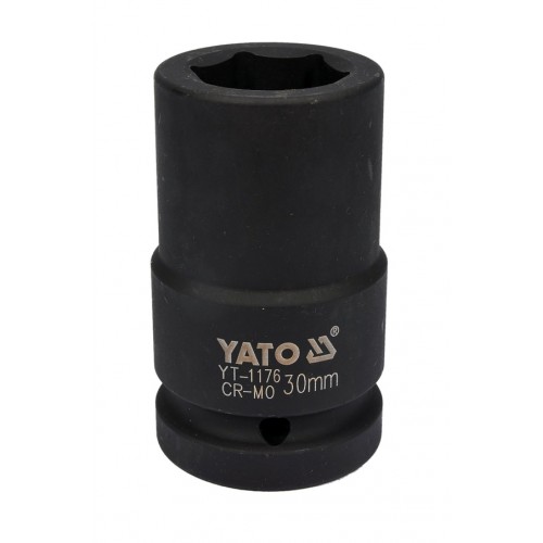 Головка торцевая ударная глубокая 1",6-гранная,30мм, длина 90мм. YATO YT-1176
