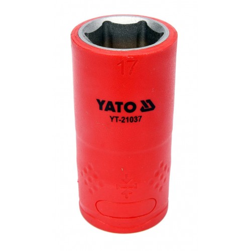 Головка торцевая 1/2" диэлектрическая VDE,6-гранная,17мм, длина 55мм. YATO YT-21037