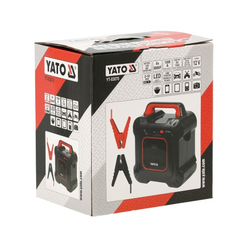 Пусковое устройство YATO 12V 1500A, питание USB 5V, 1.8A: YT-83070