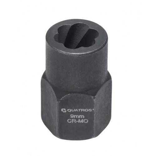 Головка спіральна для пошкодженого кріплення 9 мм, 3/8", L26 мм QUATROS QS50928-9