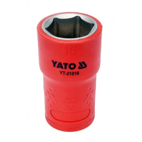 Головка торцевая диэлектрическая VDE 3/8",6-гранная,16мм, длина 45мм. YATO YT-21016
