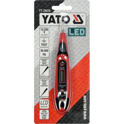 Пробник-отвертка индикаторная 12V/36V/55V/110V/220V Yato YT-28630