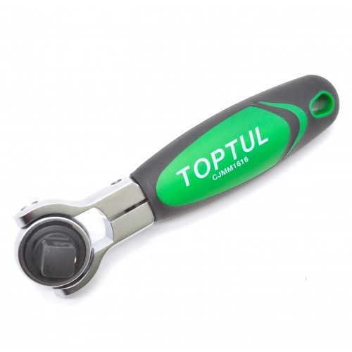 Трещотка 1/4"х1/2" с шарниром (360°) 72 зубца укороченная TOPTUL CJMM1616