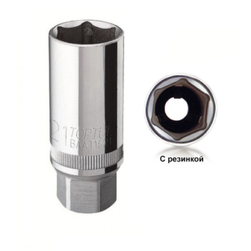 Свечная головка 21мм,квадрат 1/2". TOPTUL BAAR1621