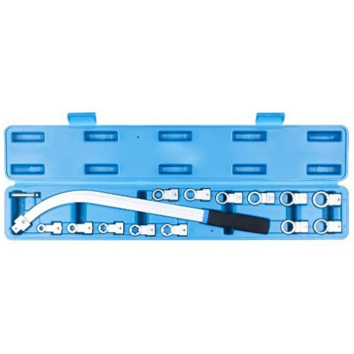 Набор накидных ключей со сменными насадками 12-19мм,Torx E10-E18,15 предметов. ShiningBerg 101850B