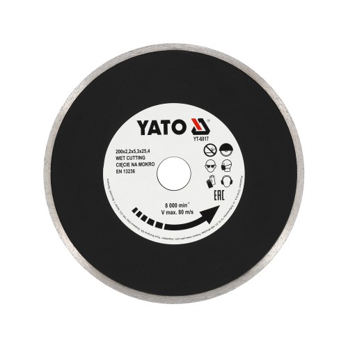 иск алмазний суцільний YATO Ø200×25,4 мм, H=2,2 мм YT-6017