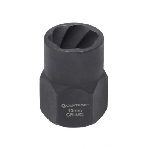 Головка спіральна для пошкодженого кріплення 13 мм, 3/8", L26 мм QUATROS QS50928-13