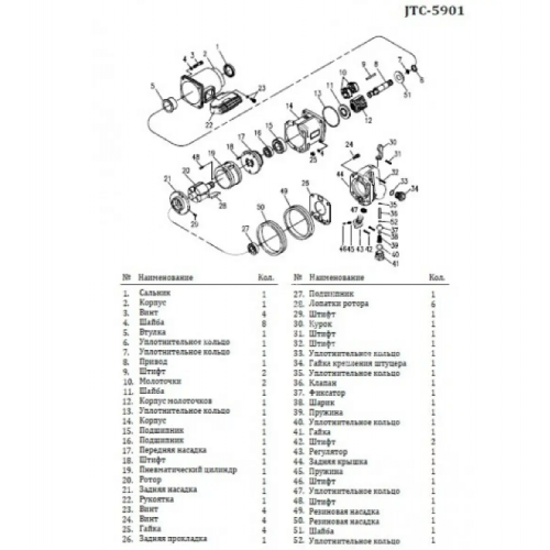 Задня прокладка-ремкомплект для гайковерта 1" 5901 JTC (5901-26 JTC)
