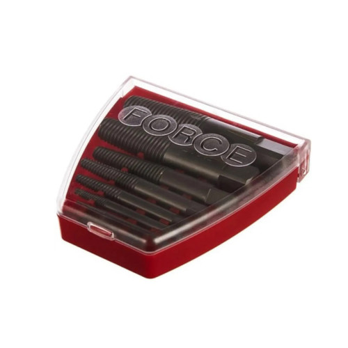 Набір екстракторів для викручування зламаних шпильок і штуцерів,8 предметів. FORCE 63006B F