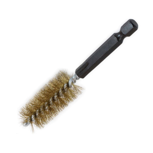 Щетка-ершик 22мм, стальная с латунным покрытием (под дрель). SATRA S-SWB22