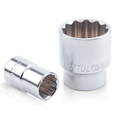 Головка торцева 12-гранна,квадрат 1/2",19мм,довжина 38мм. TOPTUL BAEB1619
