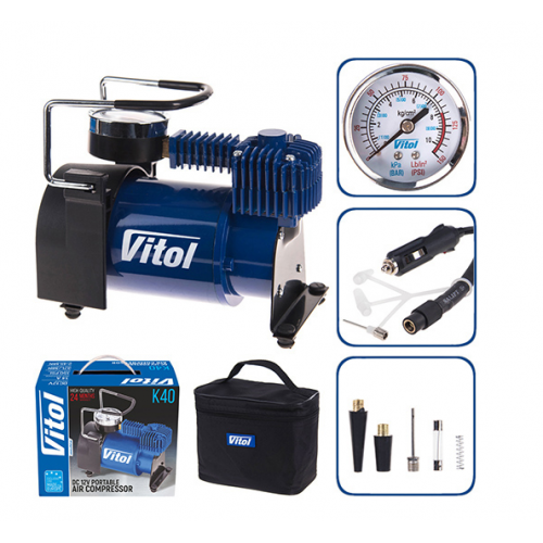 Компрессор "ViTOL" К-40 150psi/14Amp/37л/прикуриватель (К-40)