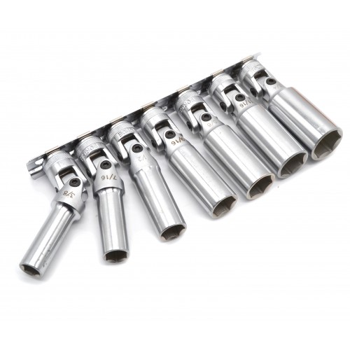 Набор головок 3/8" с карданом глубоких 7ед.дюймовые (3/8" - 3/4") 3077S FORCE