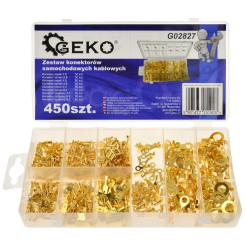 Набір автомобільних електричних роз’ємів, 450шт. GEKO G02827